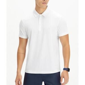 Fabletics Men's The 24/7 Polo Universal Tennis white short sleeve shirt XXL NWT